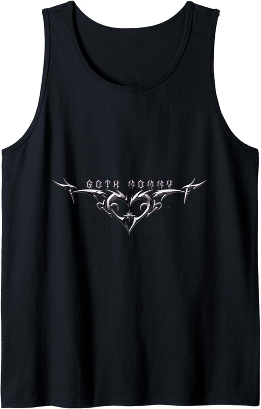 "Goth Mommy" Heart Tribal Heart Love Tattoo Aesthetic Tank Top